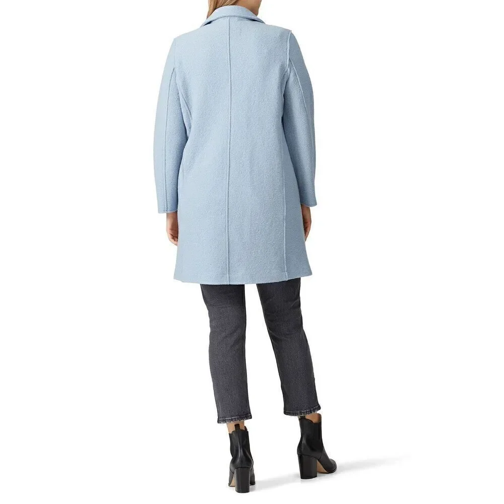 J Crew Coat Daphne Topcoat in Boiled Wool Mountain Blue size 4 6 - Picture 3 of 14